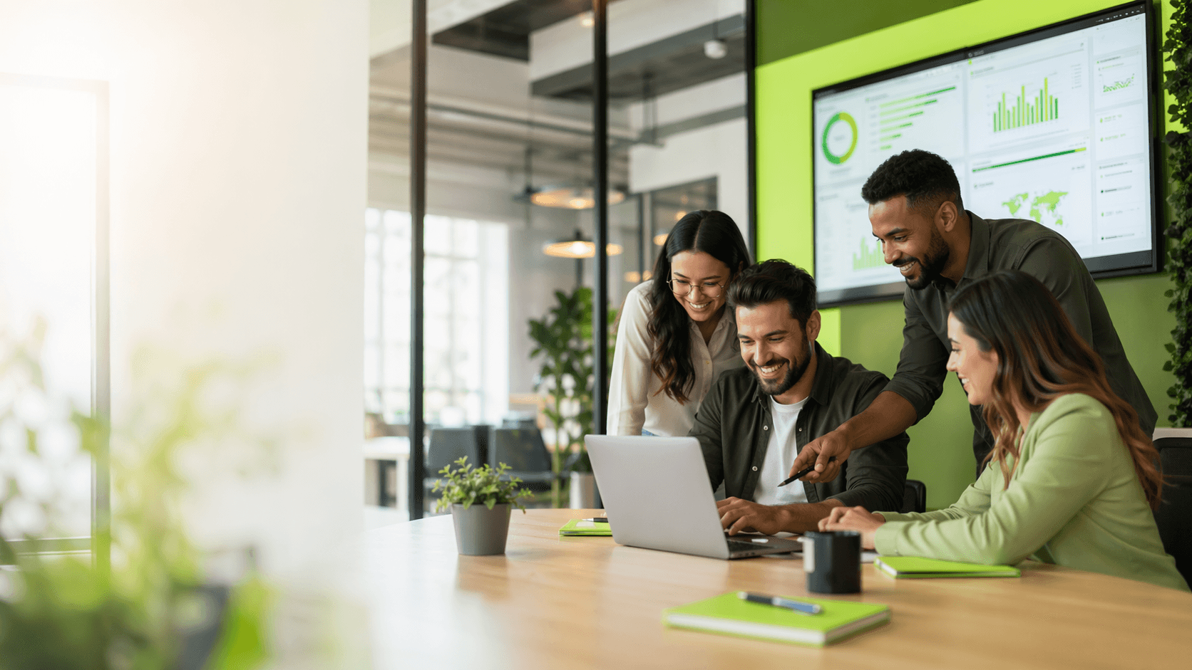 Equipe da UpHub analisando indicadores e planejando soluções digitais